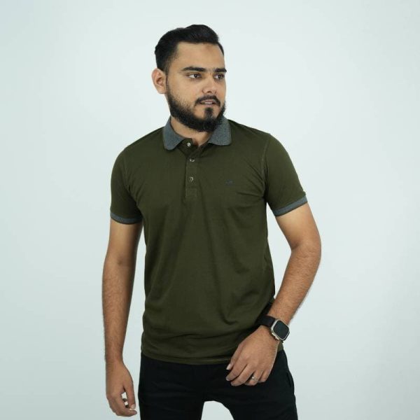 Soft Cotton Polo Shirt - Olive (Sabr)