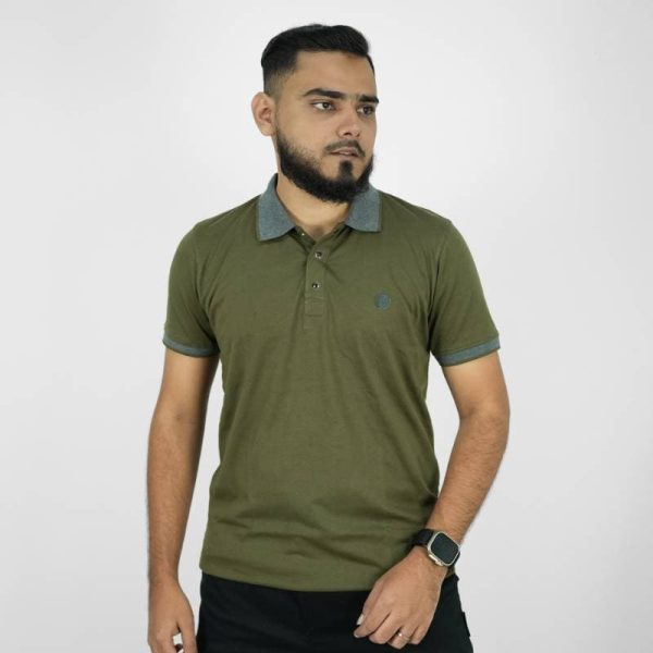Soft Cotton Polo Shirt - Olive (BS)