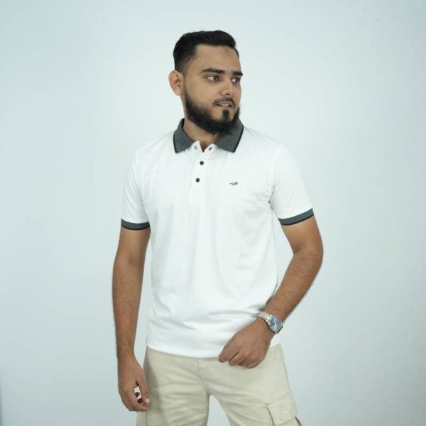 Soft Cotton Polo Shirt - White (Sabr)